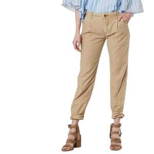 Free People Womens Utility Boyfriend Crop Pants in Latte 27 New